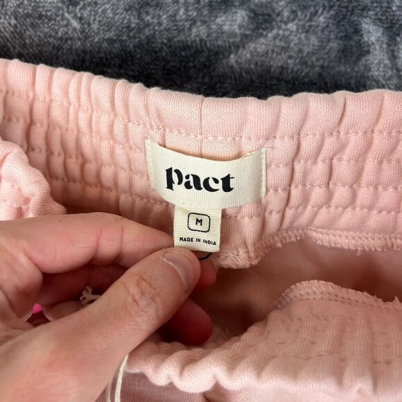 Pact Courtside Fleece Split Ankle Wide Leg Sweatpants Blush Posey Women's M NWT - Picture 5 of 10